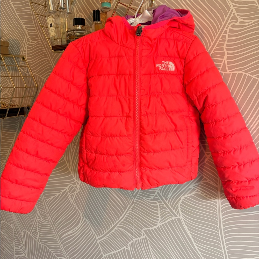 The North Face Puffer Jacket in Bright Coral 3T-4T